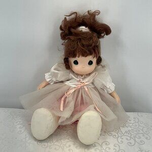 Precious Moments Piper Doll With White Satin Dress & Tulle Skirt 12" Collectible